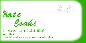 mate csaki business card