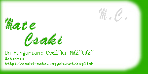 mate csaki business card